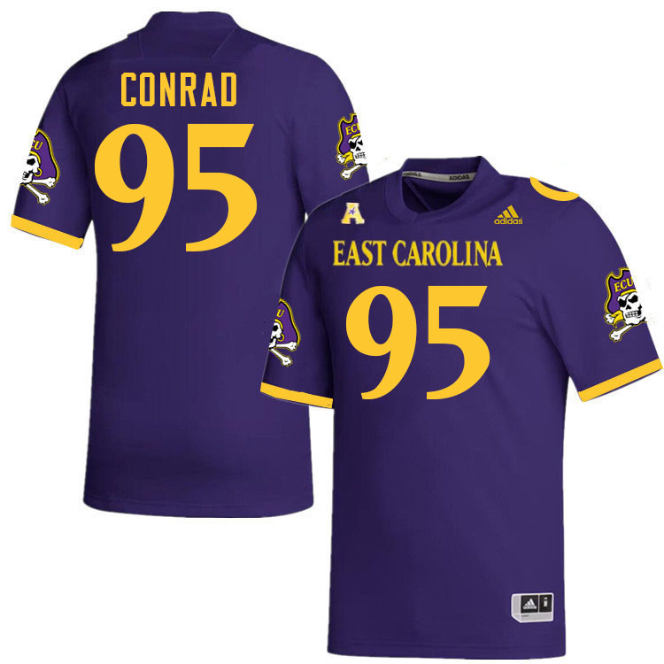 Andrew Conrad ECU Jersey,East Carolina Pirates #95 Andrew Conrad Jersey Youth College-Purple